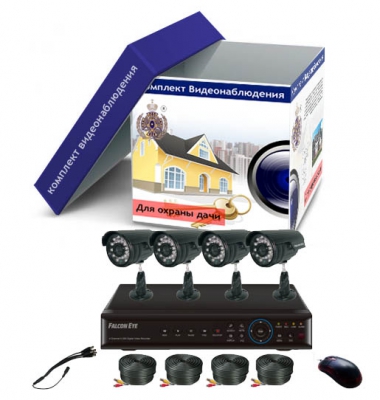 Комплект видеонаблюдения 4-х канальный FE-004H-KIT (Дача) с ж/д 500Gb